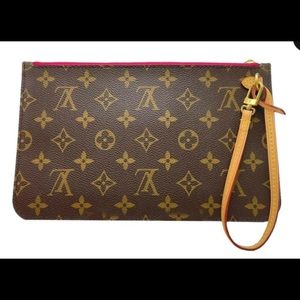 Authentic Louis Vuitton Large Neverfull MM Monogram Pochette Wristlet MINT